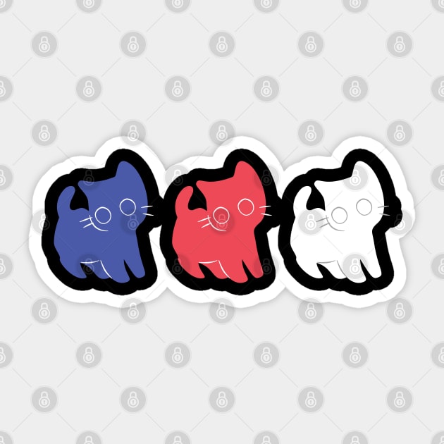 4TH Of July Cats American Flag Sticker by Creatifly Graphic Tees